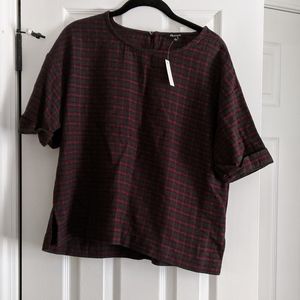 Madewell boxy tartan plaid top